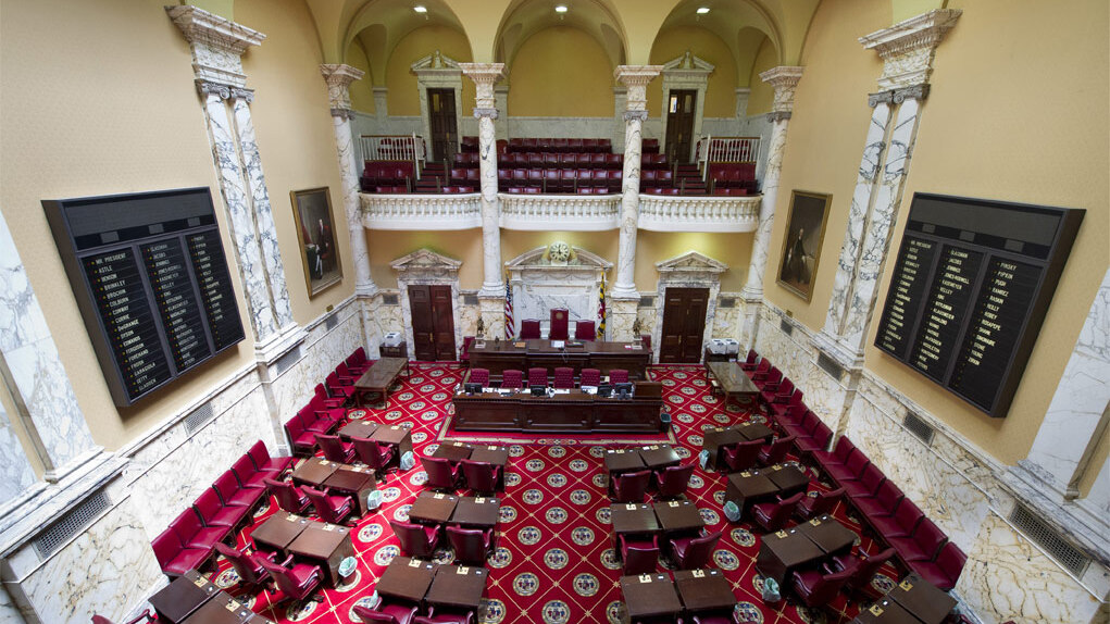 The Maryland State Senate chamber in the State House, Annapolis